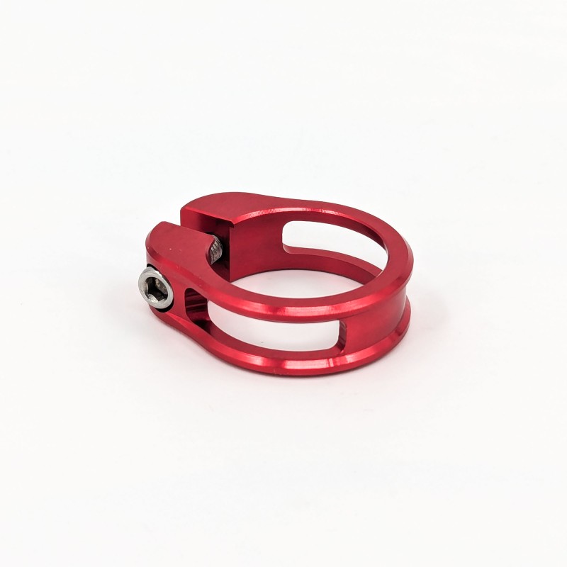 seatclamp, red, dia31,8mm, w/ stainless bolt