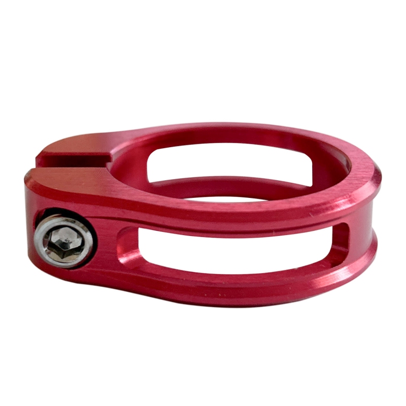 seatclamp, red, dia31,8mm, w/ stainless bolt