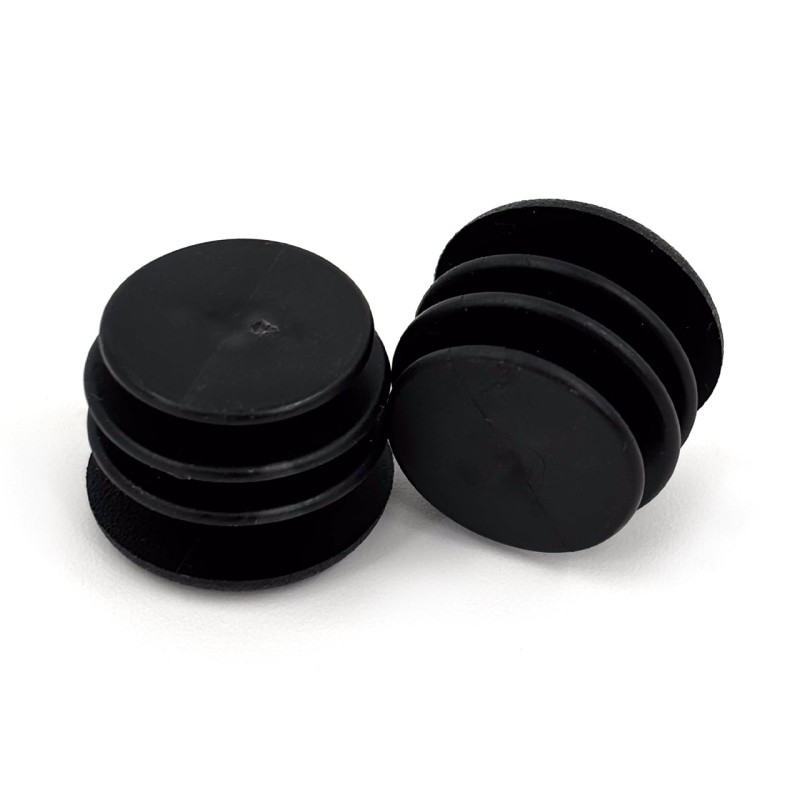 Lenkerstopfen, schwarz, Flach-Kopf 2 Set